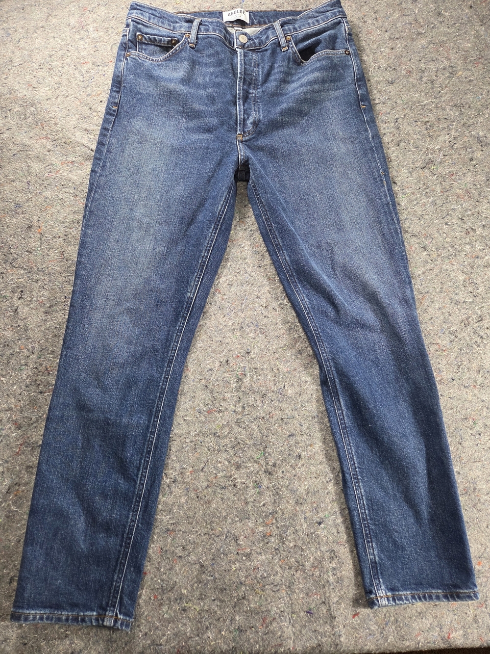 AGOLDE Nico Women’s Jeans Size 31 Blue High Rise Slim Straight Stretch Denim